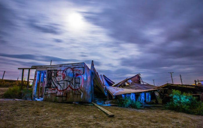 salton sea long exposure light painting