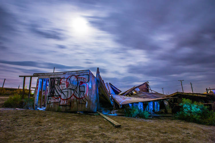 salton sea long exposure light painting